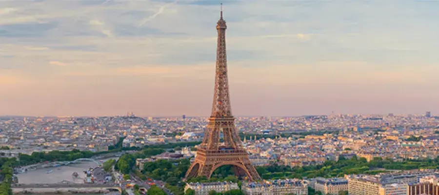The skyline showing Eiffel Tower, Paris